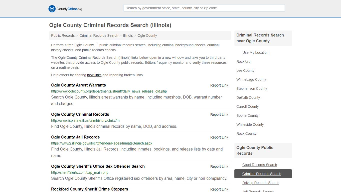 Criminal Records Search - Ogle County, IL (Arrests, Jails ...